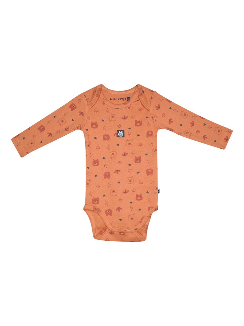 LOT DE 3 BODIES NASRO MANCHES LONGUES BEBE Orange - Kiabi