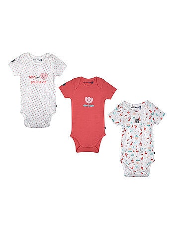 LOT DE 3 BODIES NORDINE MANCHES COURTES BEBE