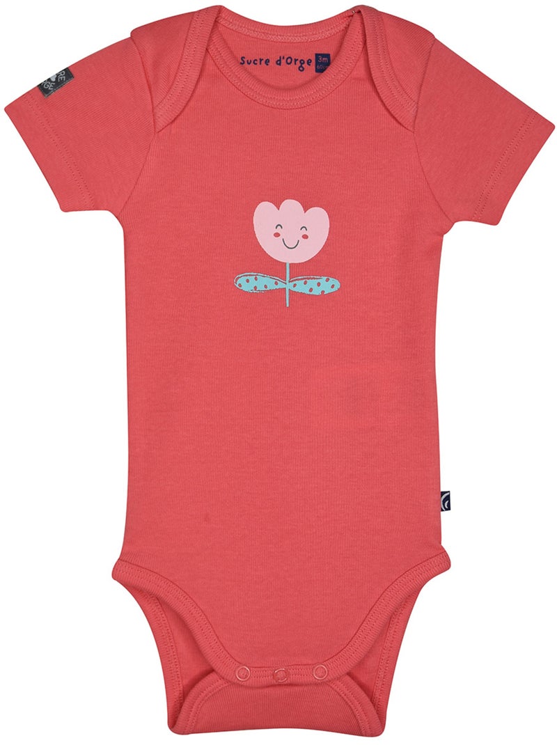 LOT DE 3 BODIES NORDINE MANCHES COURTES BEBE Rose - Kiabi