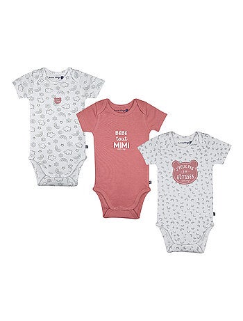LOT DE 3 BODIES OLIVIA MANCHES COURTES