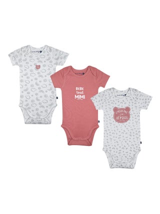 LOT DE 3 BODIES OLIVIA MANCHES COURTES