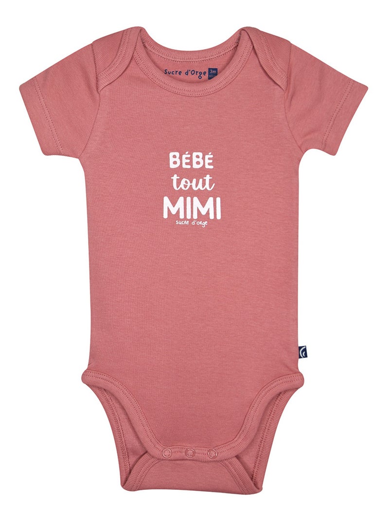 LOT DE 3 BODIES OLIVIA MANCHES COURTES Rose - Kiabi