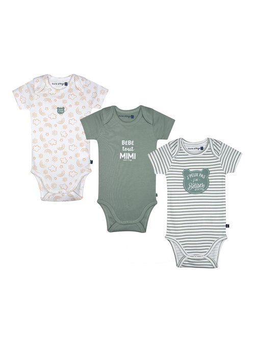 LOT DE 3 BODIES OMAR MANCHES COURTES - Kiabi