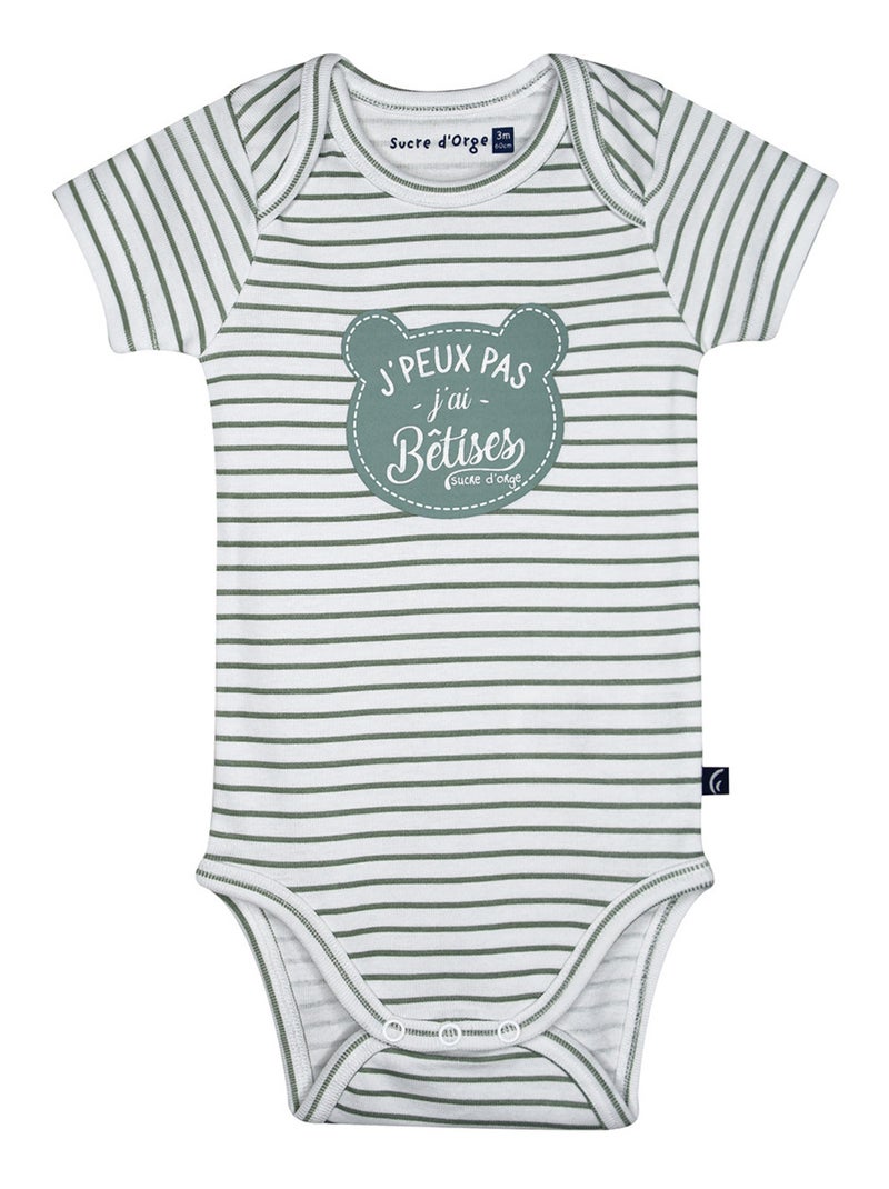 LOT DE 3 BODIES OMAR MANCHES COURTES Vert - Kiabi