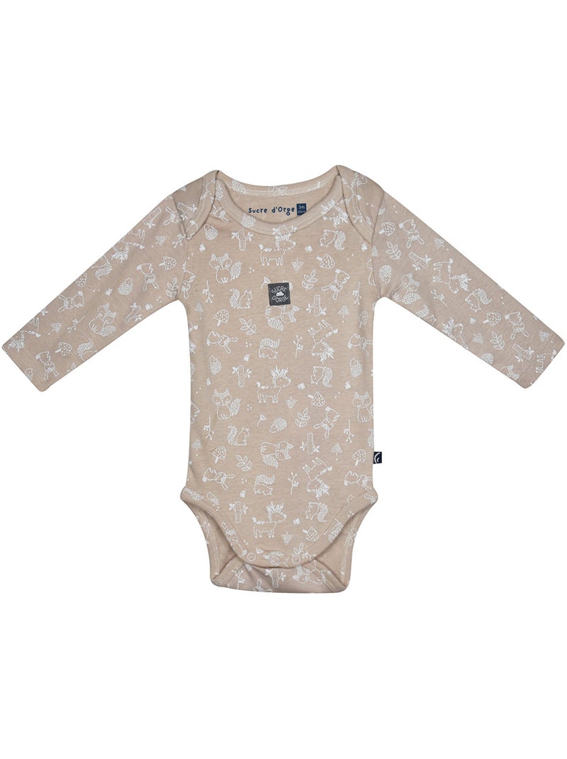 Lot de 3 bodies pantxo manches longues Beige - Kiabi