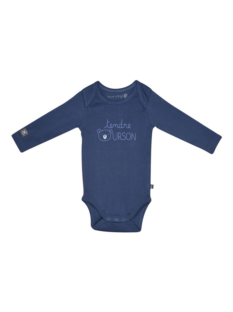 Lot de 3 bodies Priam manches longues Blanc Bleu ciel - Kiabi