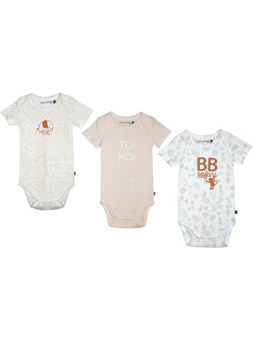 LOT DE 3 BODIES RIDAH MANCHES COURTES BEBE - Kiabi