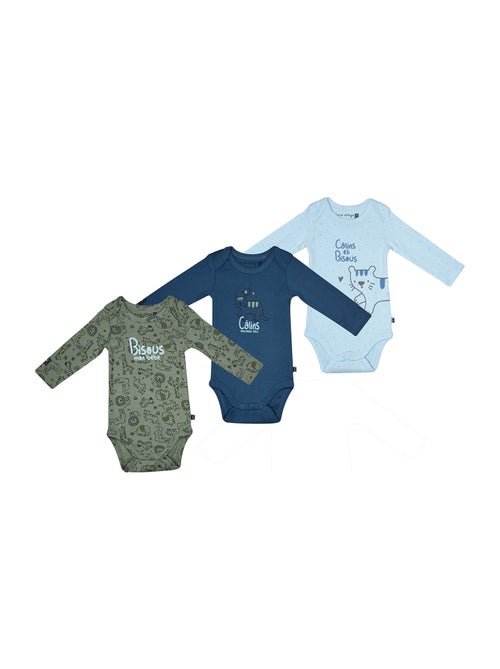 LOT DE 3 BODIES RIO MANCHES LONGUES - Kiabi