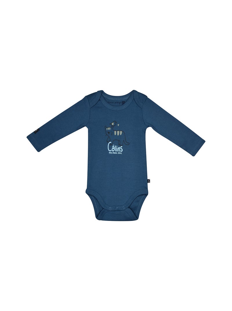 LOT DE 3 BODIES RIO MANCHES LONGUES Bleu - Kiabi