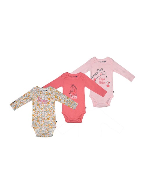 LOT DE 3 BODIES ROMY MANCHES LONGUES - Kiabi