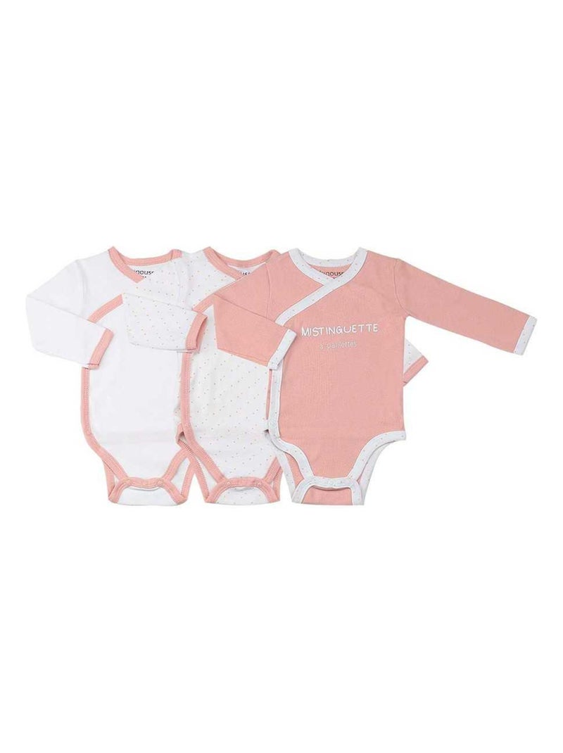 Lot de 3 bodies Rose - Kiabi