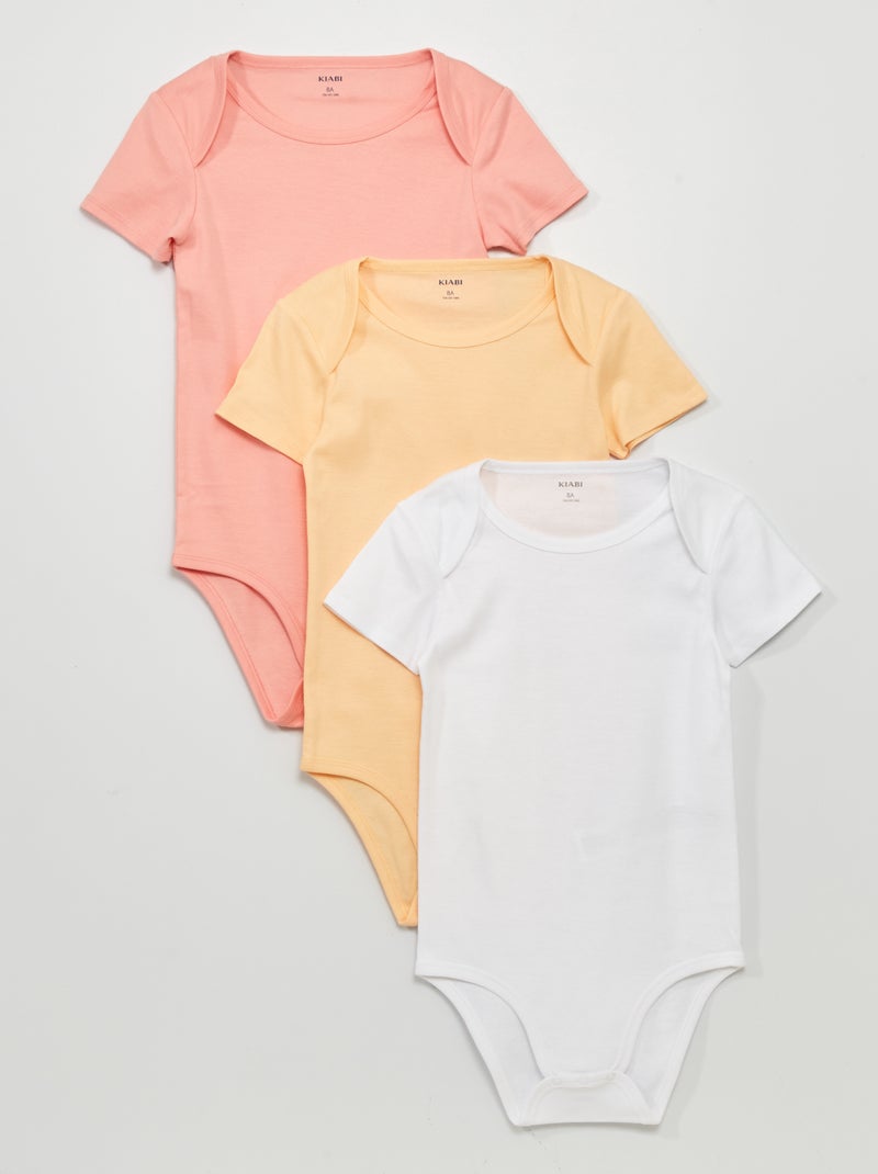 Lot de 3 bodies Rose - Kiabi