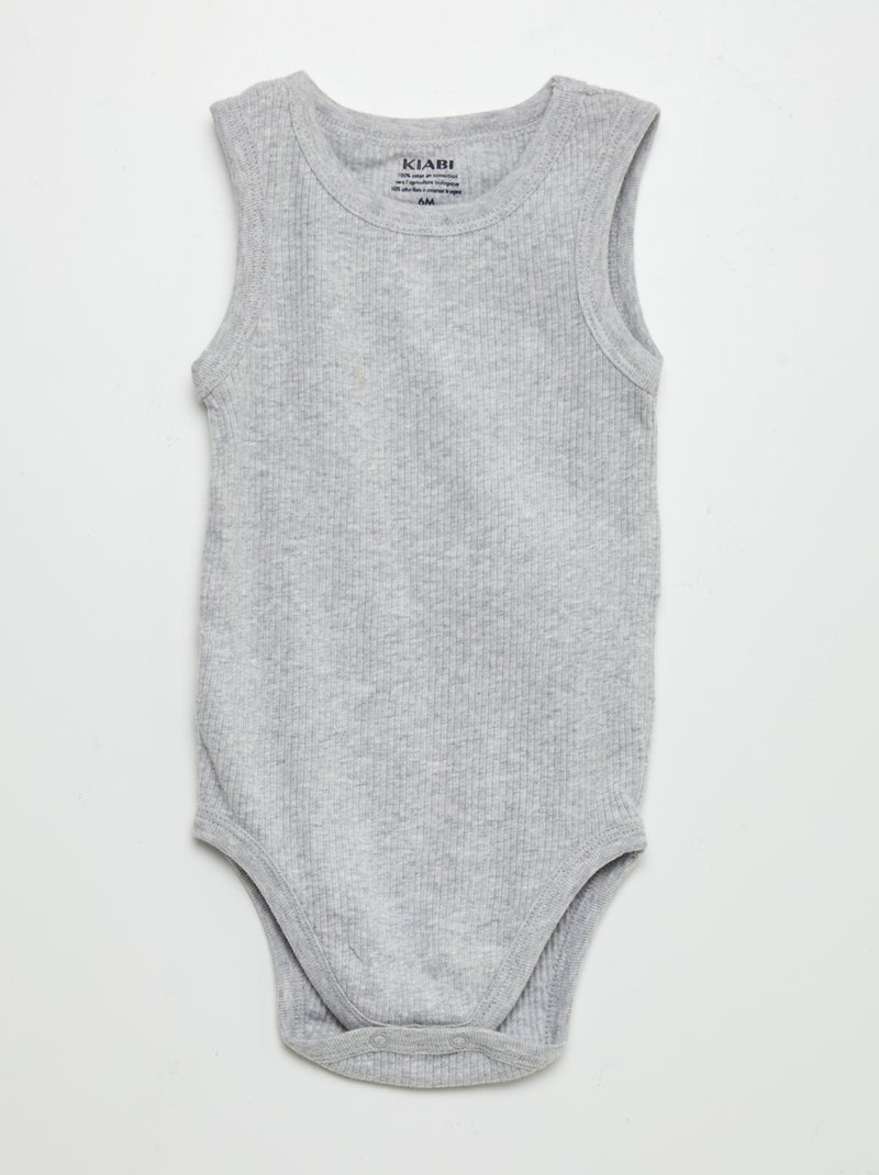 Lot de 3 bodies sans manches Gris - Kiabi