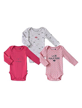 LOT DE 3 BODY FILLE CLAIRE SUCRE D'ORGE