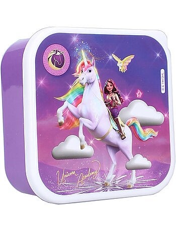 Lot de 3 boîtes à goûter - Unicorn Academy - Sophia & Wildstar - Emboîtables