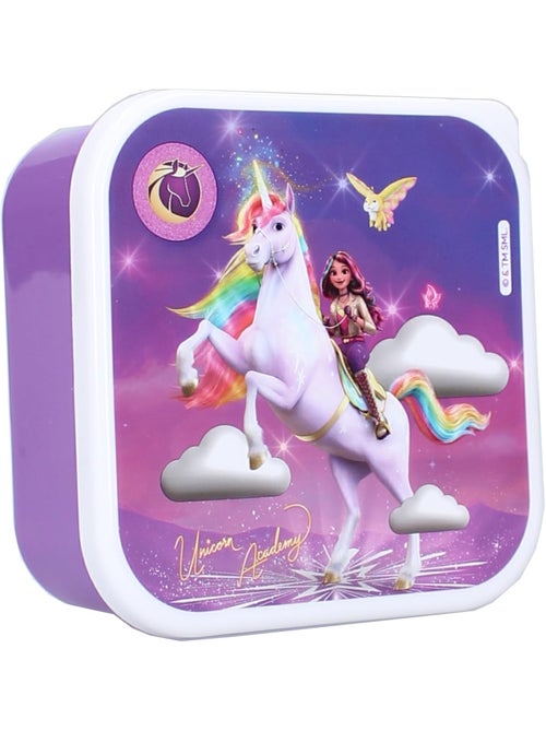 Lot de 3 boîtes à goûter - Unicorn Academy - Sophia & Wildstar - Emboîtables - Kiabi