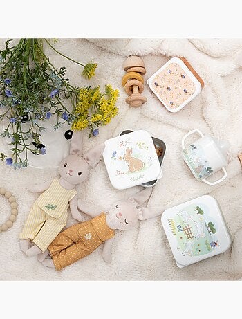 Lot de 3 boîtes à goûter emboîtables à motifs ludiques