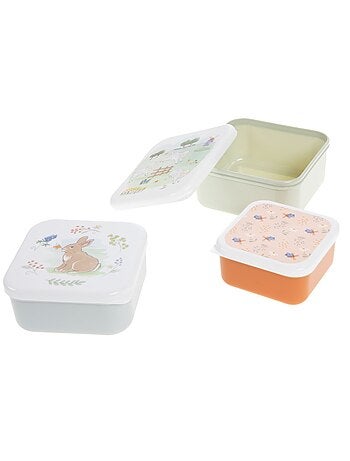 Lot de 3 boîtes à goûter emboîtables à motifs ludiques