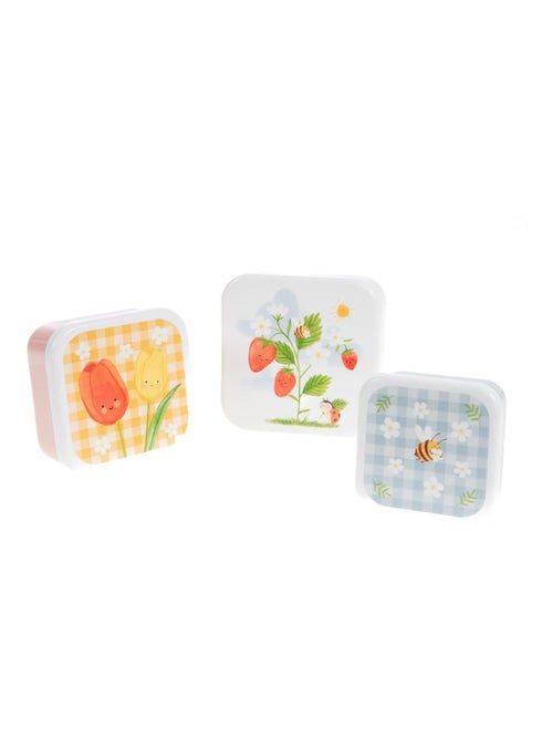 Lot de 3 boîtes à goûter emboîtables à motifs ludiques - Kiabi Lot de 3 boîtes à goûter emboîtables à motifs ludiques - Kiabi