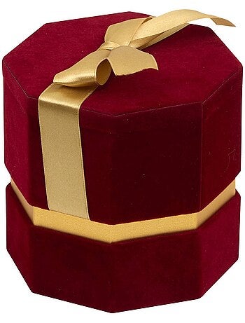 Lot de 3 boîtes cadeau de noël hexagonales en velours rouge