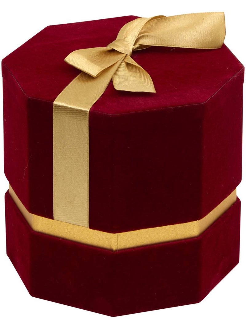 Lot de 3 boîtes cadeau de noël hexagonales en velours rouge Multicolore - Kiabi