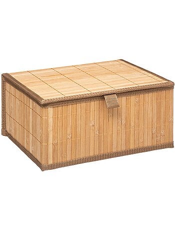Lot de 3 boîtes de rangement en bambou