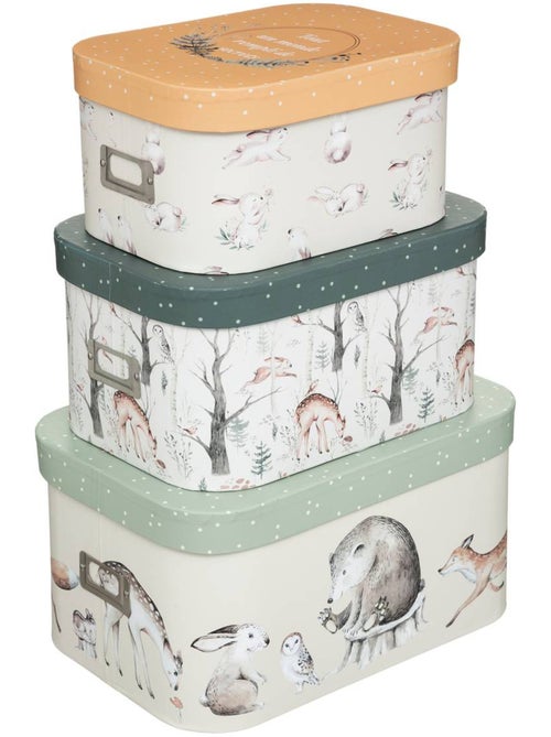 Lot de 3 boîtes de rangement enfant 28/32/36cm ELEO - Kiabi