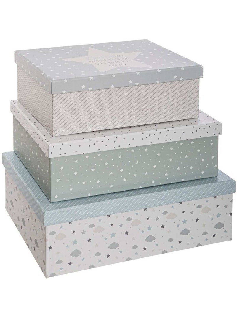 Lot de 3 boites de rangement gris Gris - Kiabi
