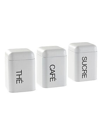 Lot de 3 boîtes de rangement métal KITCHEN