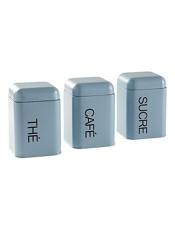 Lot de 3 boîtes de rangement métal KITCHEN