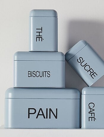 Lot de 3 boîtes de rangement métal KITCHEN