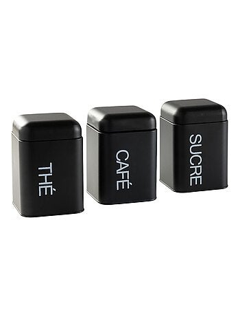 Lot de 3 boîtes de rangement métal KITCHEN