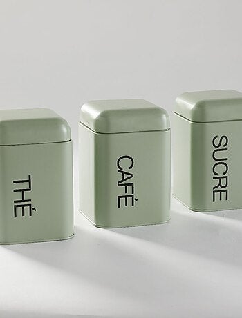 Lot de 3 boîtes de rangement métal KITCHEN
