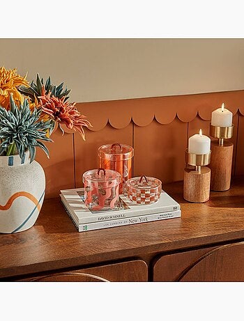 Lot de 3 boîtes déco rondes en verre HOMY