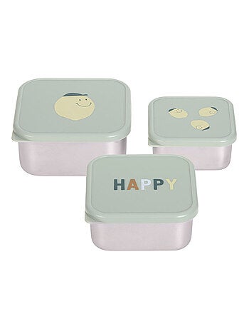 Lot de 3 boites gigognes en inox Happy Fruits citron