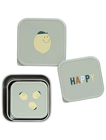 Lot de 3 boites gigognes en inox Happy Fruits citron