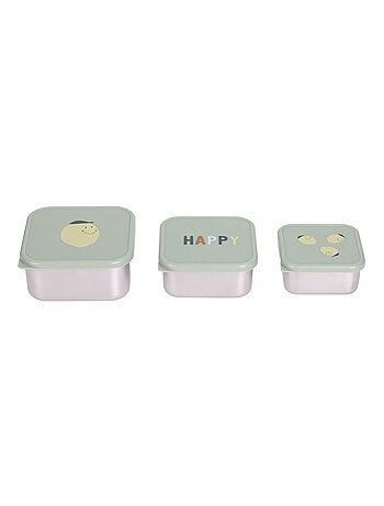 Lot de 3 boites gigognes en inox Happy Fruits citron