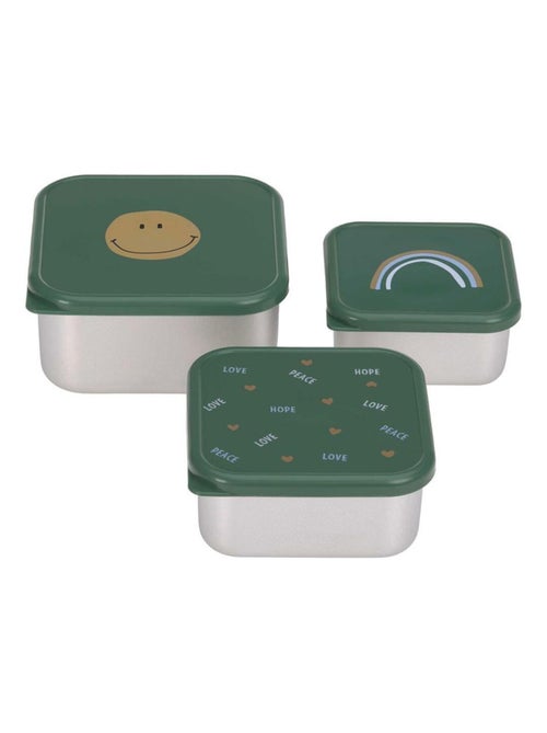 Lot de 3 boites gigognes en inox Happy Rascals Smile - Kiabi