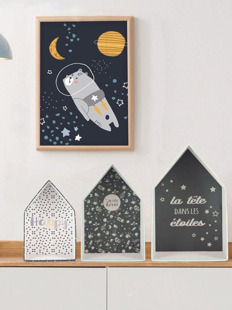 Lot de 3 boites gigognes Maison garçon Gris - Kiabi