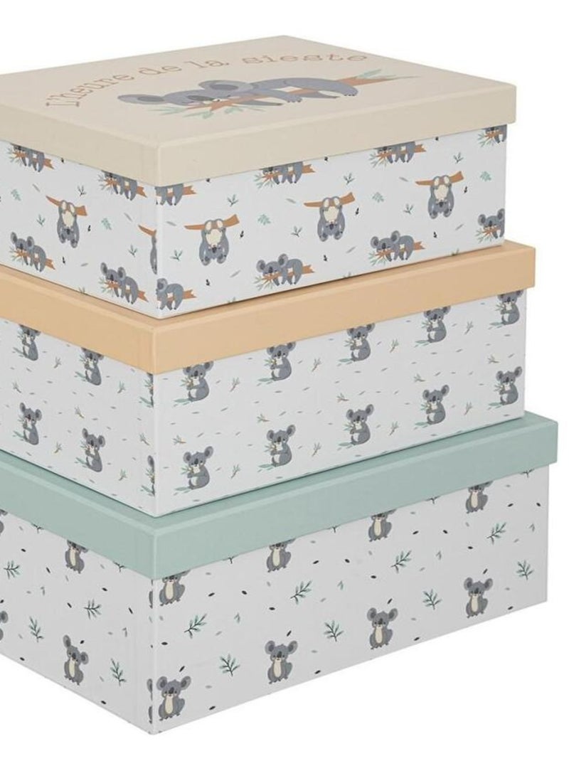 Lot de 3 boites rectangles en papier Koala Blanc - Kiabi