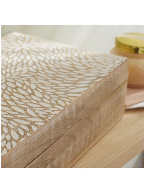 Lot de 3 boîtes rectangulaires motif devant bois MANGO WOOD - Kiabi