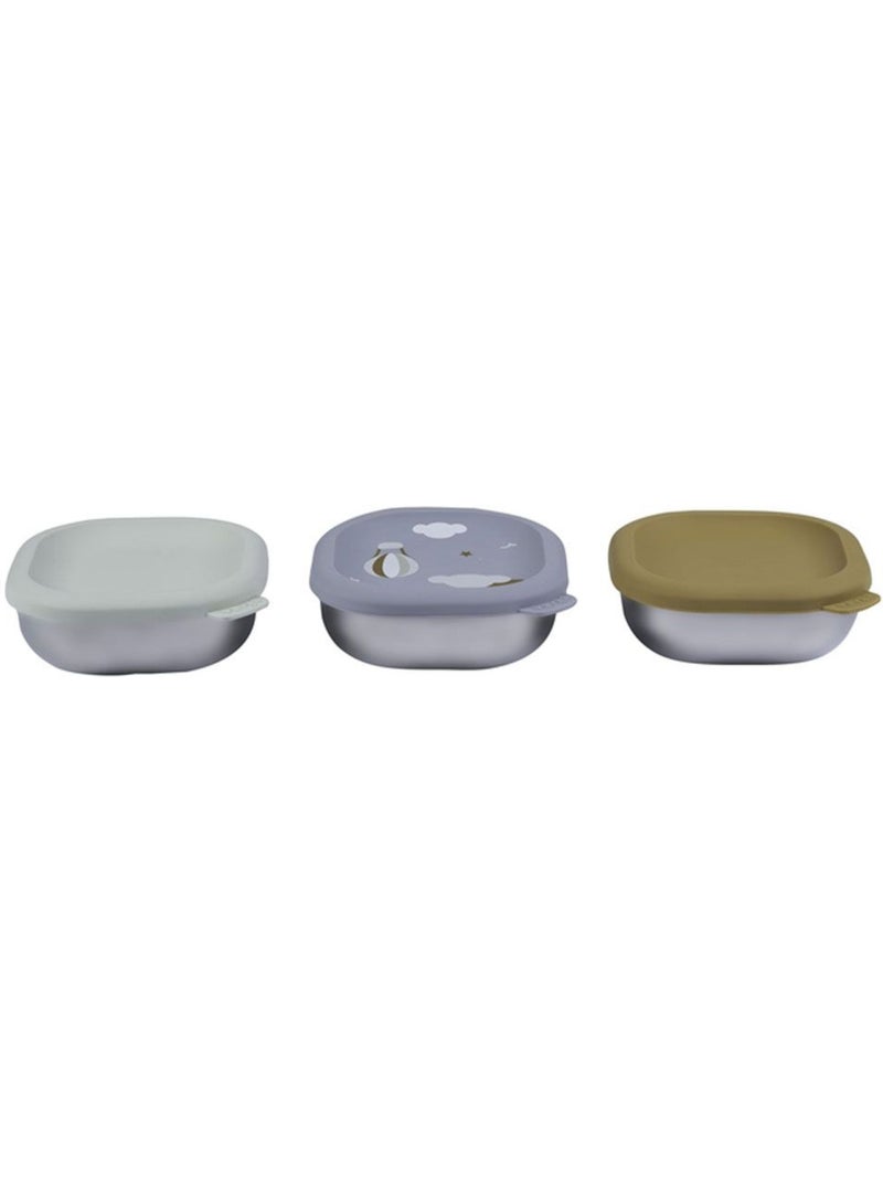 Lot de 3 boites repas inox micro-ondable - adventure Multicolore - Kiabi