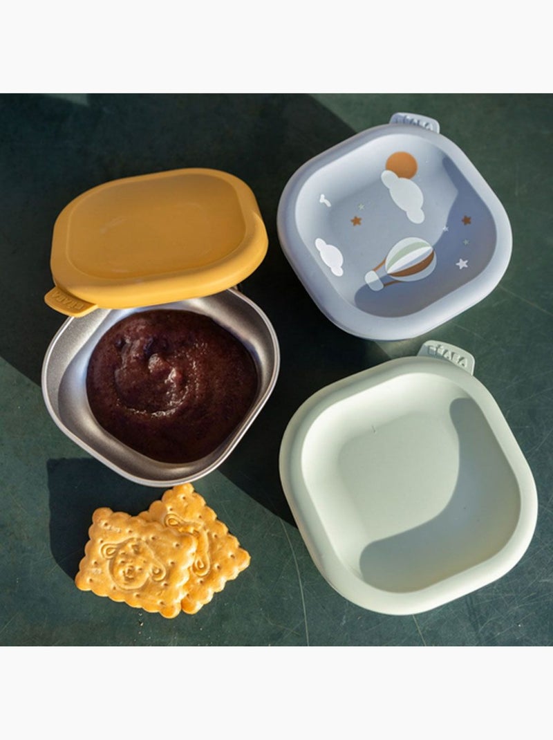Lot de 3 boites repas inox micro-ondable - adventure Multicolore - Kiabi
