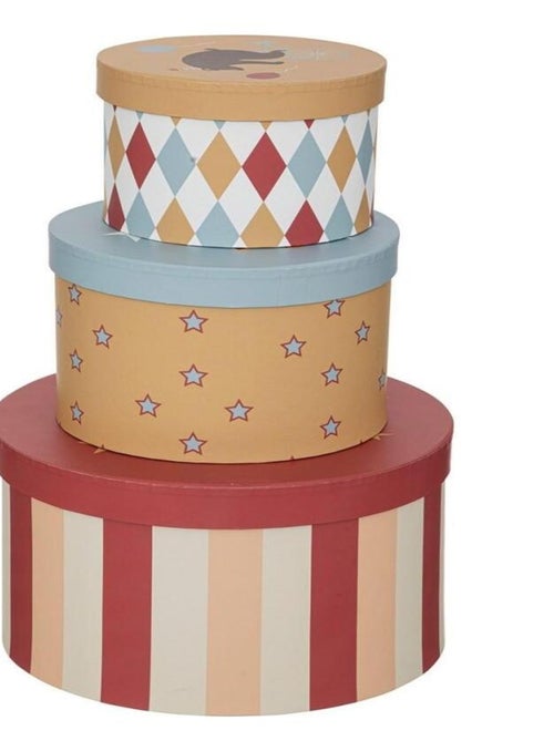 Lot de 3 boites rondes en papier Circus - Kiabi