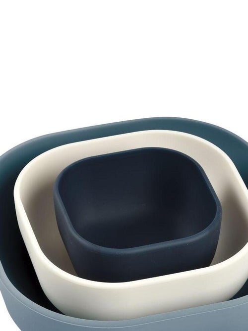 Lot de 3 bols silicone gigogne night/cotton/baltic - Kiabi