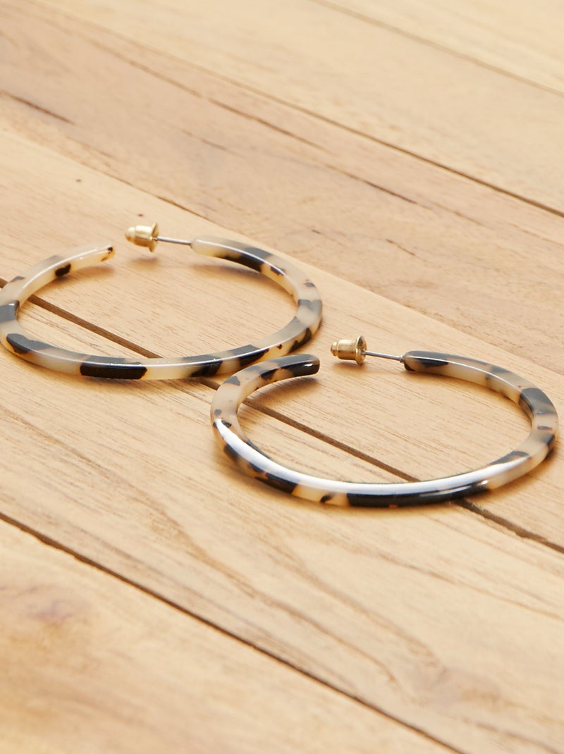 Lot de 3 boucles d'oreilles Beige - Kiabi