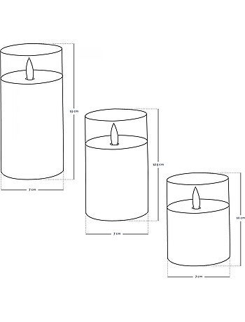 Lot de 3 bougies à led , flamme vacillante, luminosité réglable - minuterie - vivezen