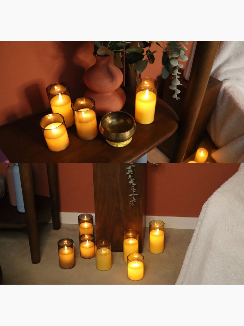 Lot de 3 bougies à led en cire, flamme vacillante, luminosité réglable - minuterie - doré - vivezen Doré/or - Kiabi