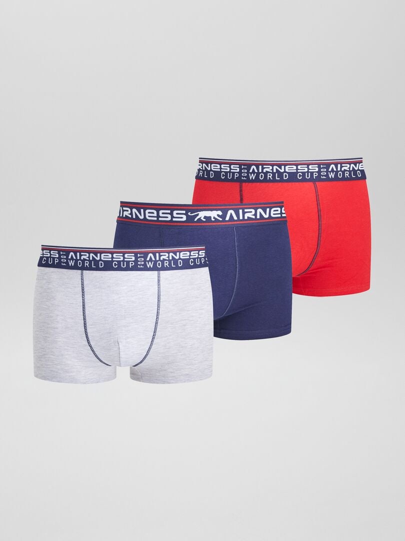 Lot de 3 boxers 'Airness' Rouge/bleu/gris - Kiabi