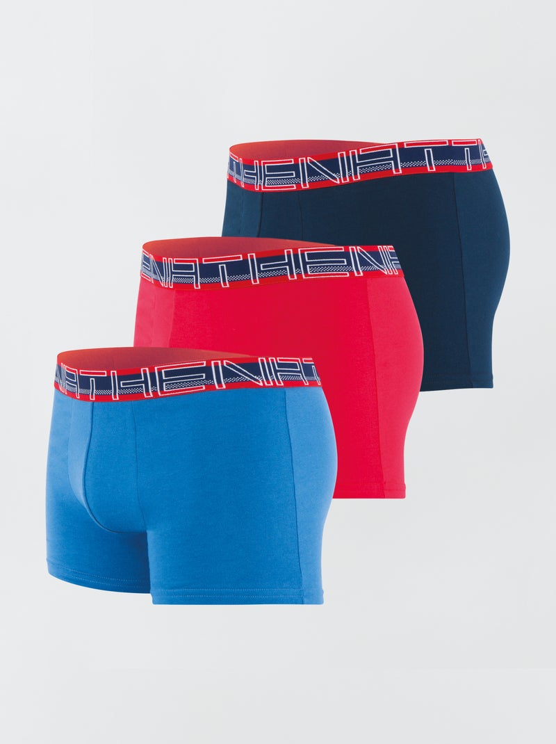 Lot de 3 boxers 'Athena' Bleu/rouge - Kiabi